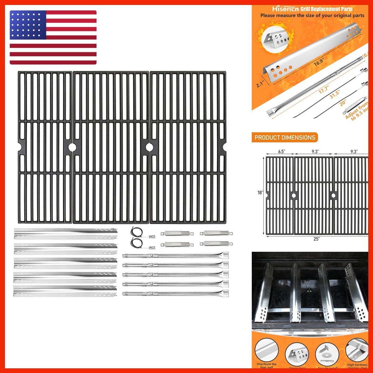 Hisencn Replacement Parts Kit for Char-Broil Performance 5-Burner
