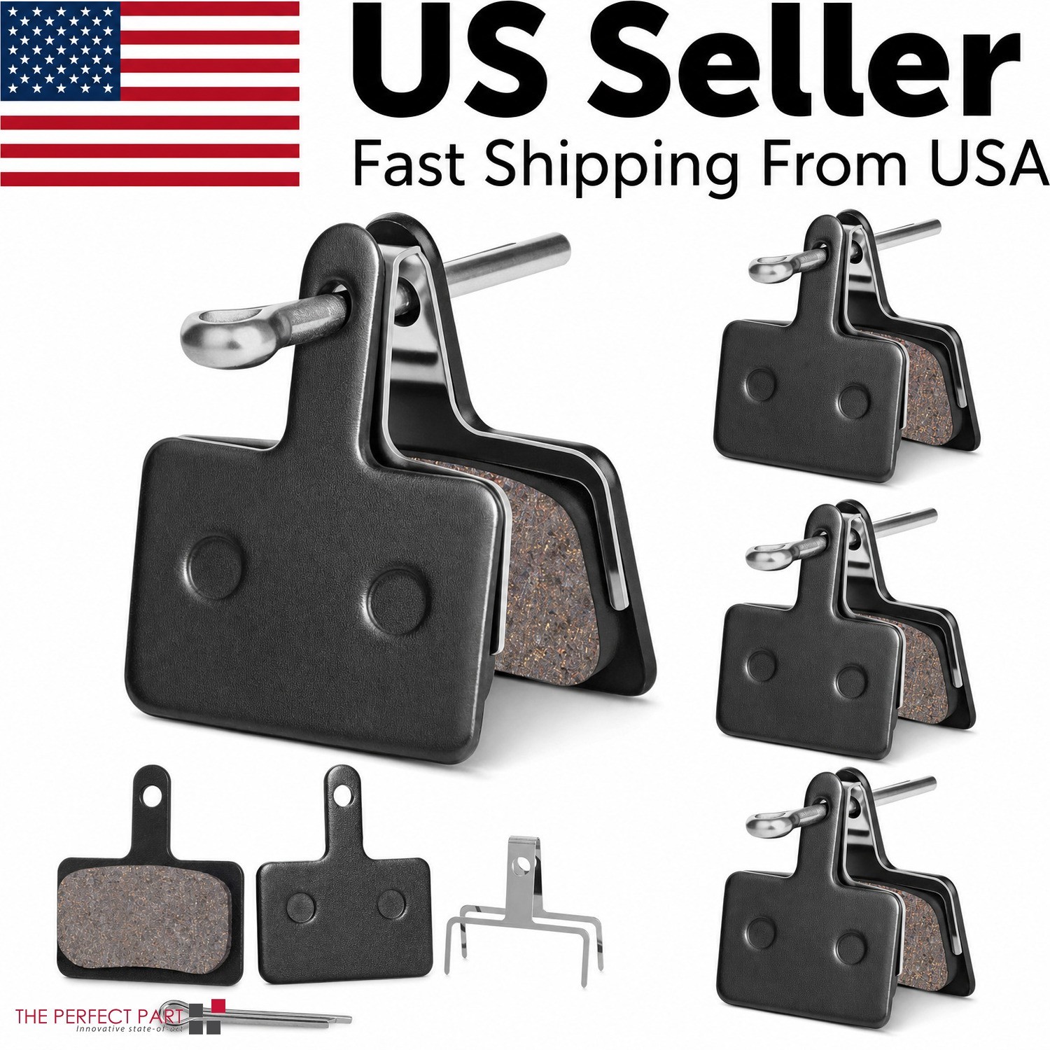 4 Pairs MTB Disc Brake Pads Resin & Semi-Metallic Quiet W/ Install Kit E-Bike 4 Pairs MTB Disc Brake Pads Resin & Semi-Metallic Quiet W/ Install Kit E-Bike