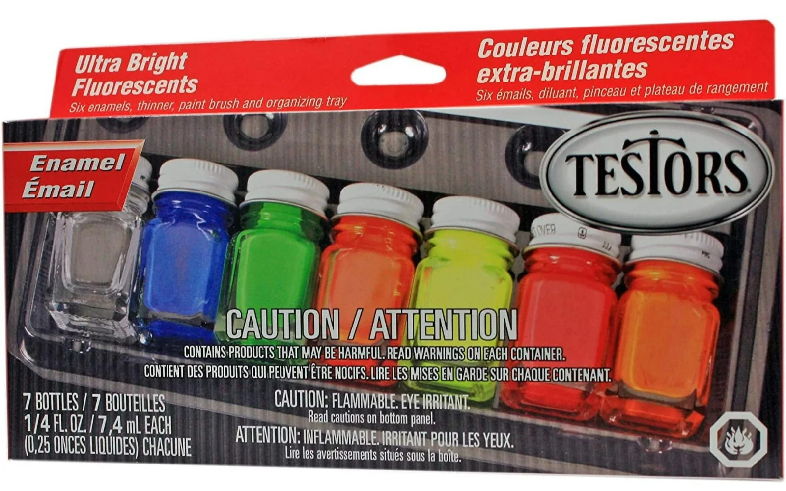 Testors Enamel Paint Set, 9132X, Fluorescent