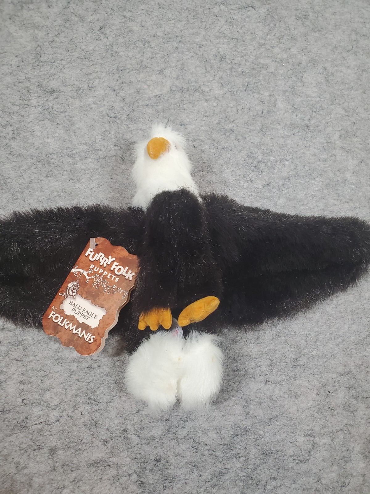 Vintage Folkmanis Furry Folk BALD EAGLE Plush Hand Puppet Made USA Small Stains Vintage Folkmanis Furry Folk BALD EAGLE Plush Hand Puppet Made USA Small Stains