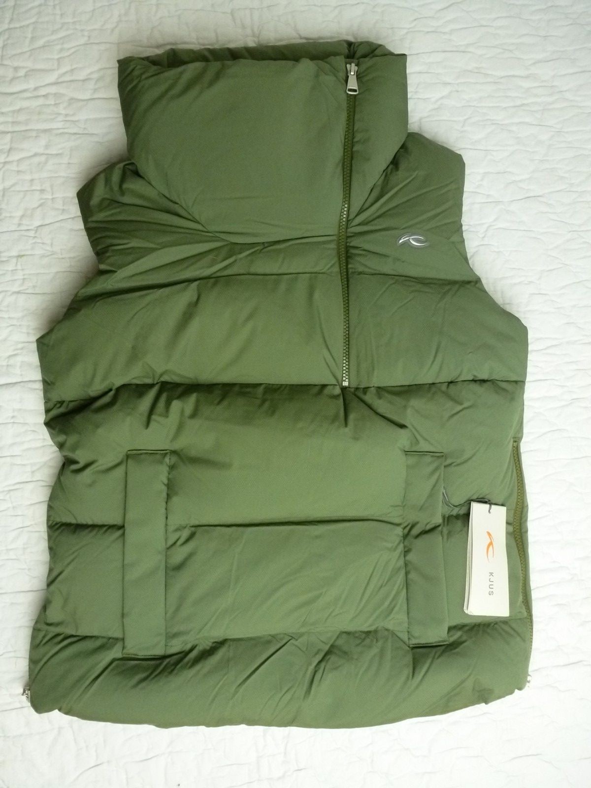 KJUS Women\'s Down Puffer Vest, 750 fill, Green, Medium (EU 38), Retail $449