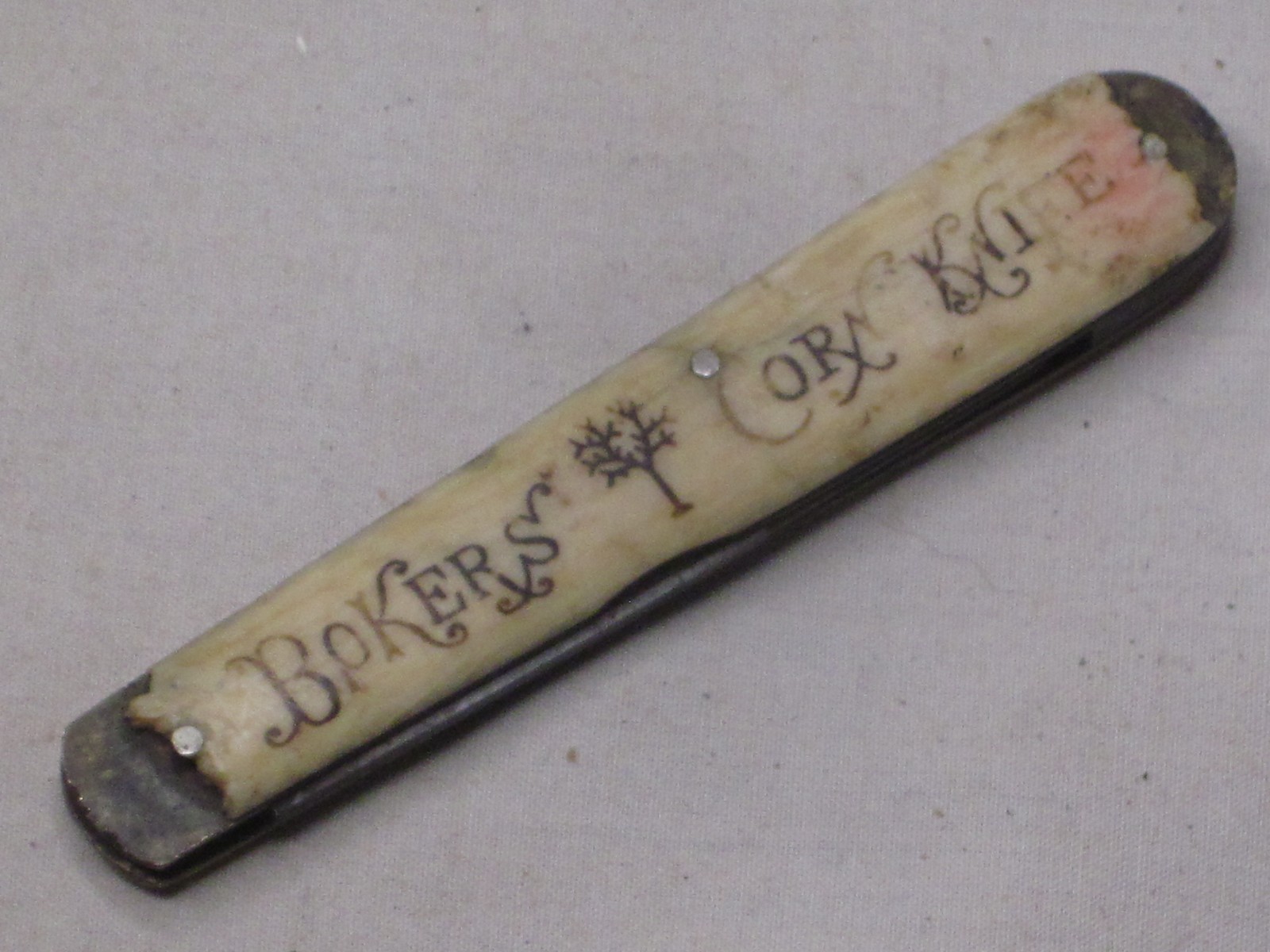 as-is damaged antique BOKERS CORN KNIFE folding pocket old Germany H. Boker as-is damaged antique BOKERS CORN KNIFE folding pocket old Germany H. Boker