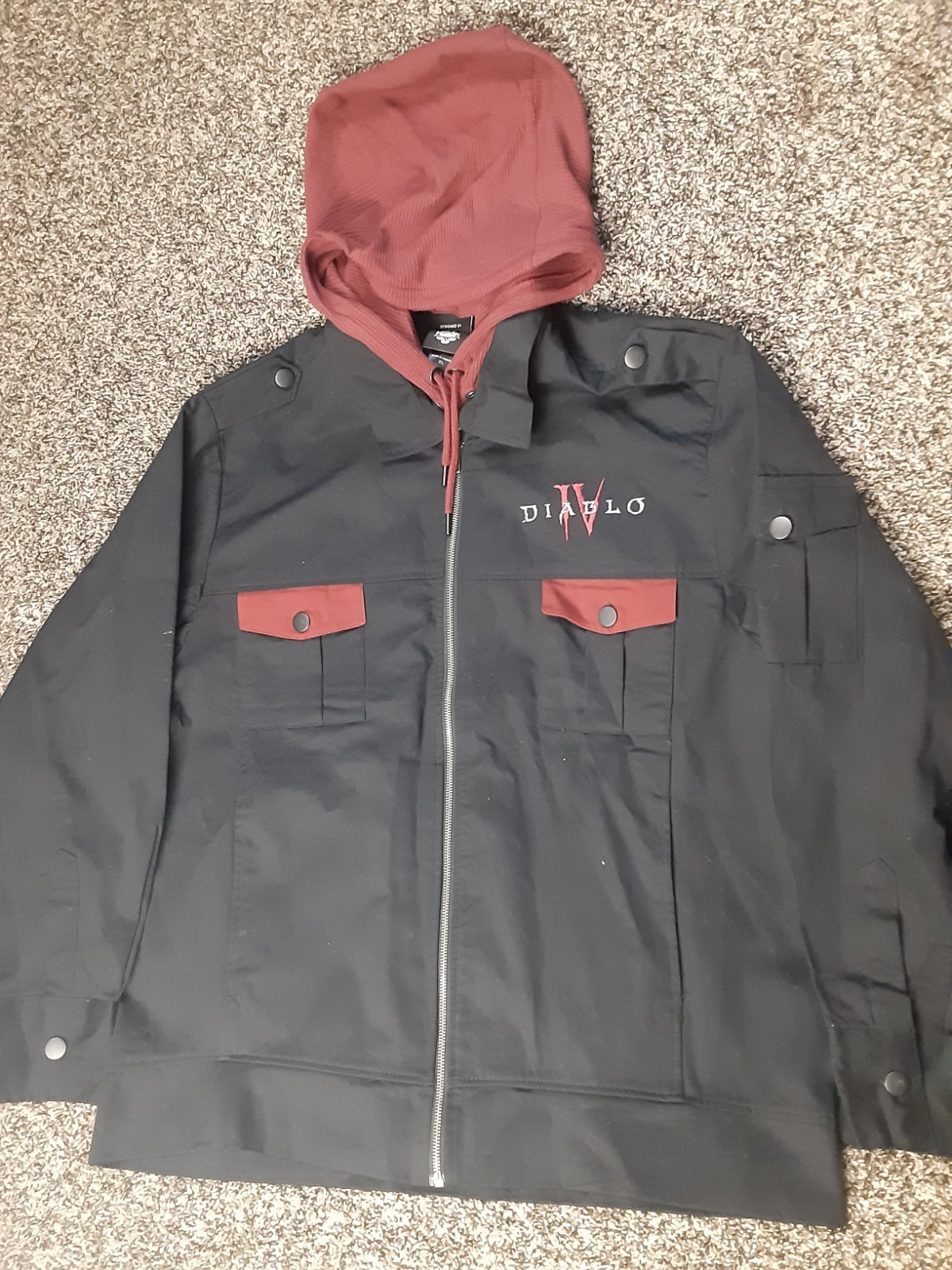 Jinx Diablo IV Blizzard 2022 Lilith Pentagram Canvas Full Zip Hooded Jacket XL Jinx Diablo IV Blizzard 2022 Lilith Pentagram Canvas Full Zip Hooded Jacket XL
