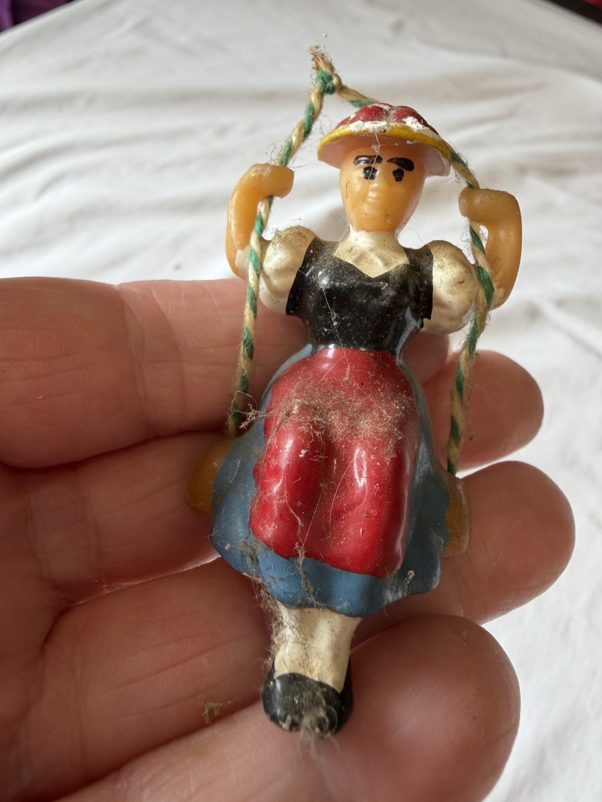 Vintage Miniature Floral Hand Painted Girl Pendulum Decor Vintage Miniature Floral Hand Painted Girl Pendulum Decor