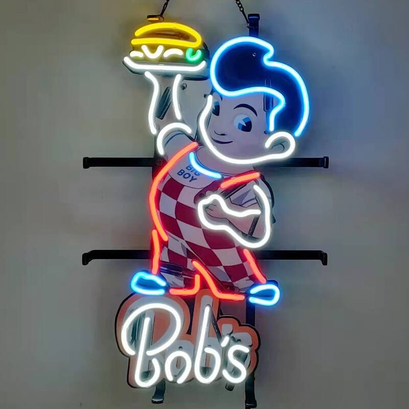 US STOCK Big Boy Bob\'s Burger Open Neon Sign 19\