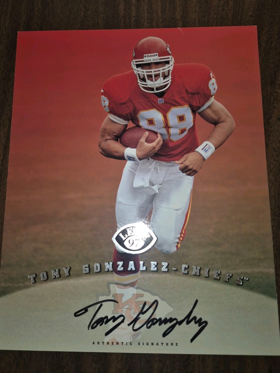 1997 Leaf Tony Gonzalez RC Rookie 8x10 Jumbo Auto Autograph Certified Chiefs