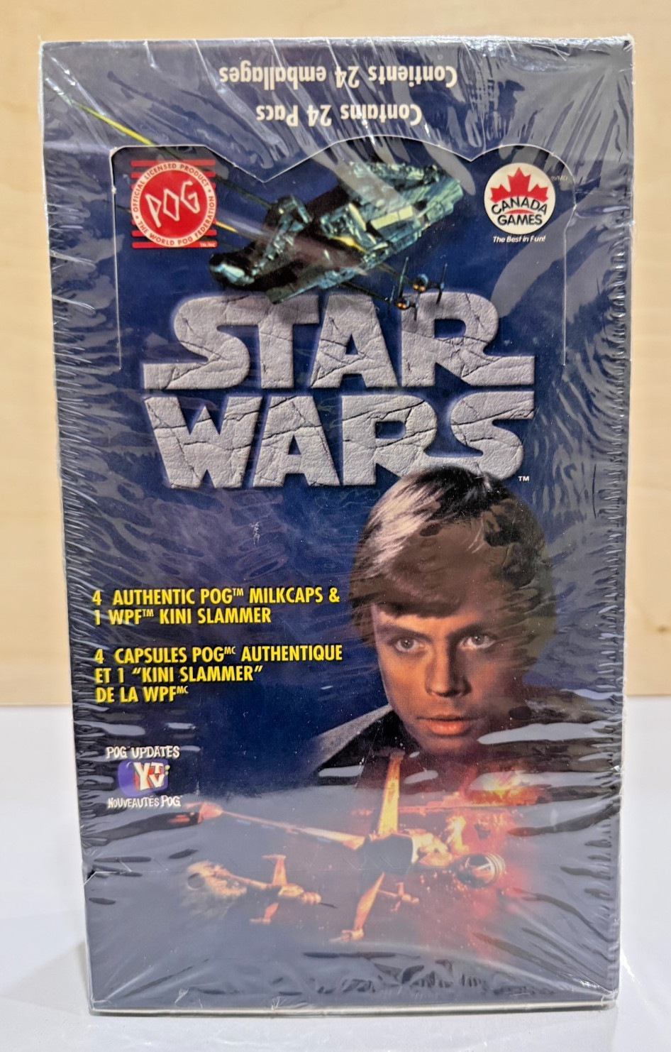 Vintage 1995 POG Star Wars Milkcap Booster Box Sealed 24 Packs NOS