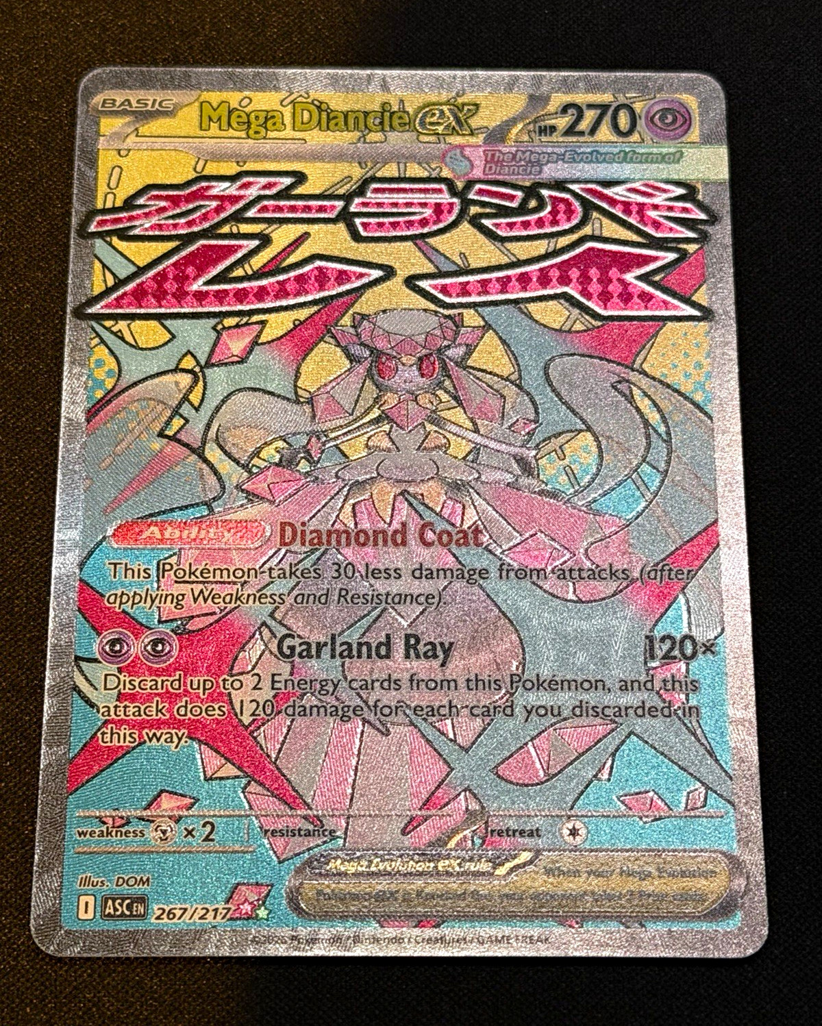 Nintendo Pokémon TCG Mega Diancie EX 267/217 MAR Ascended Heroes