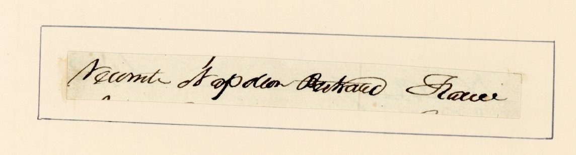 Napoleon Bertrand Autograph Signed Snippet St Helena Interest Vicomte France