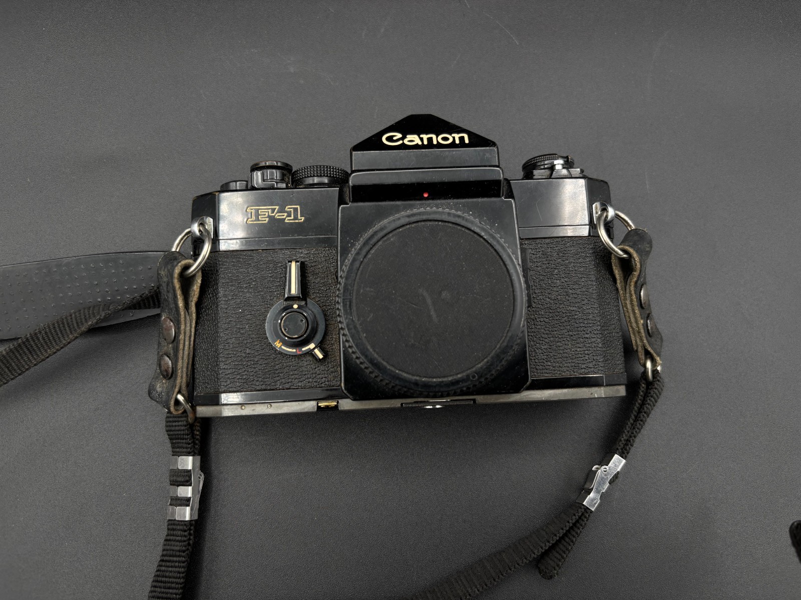 Canon F-1n Late Model 35mm SLR Film Camera Body Eye Level Finder Cap Canon F-1n Late Model 35mm SLR Film Camera Body Eye Level Finder Cap