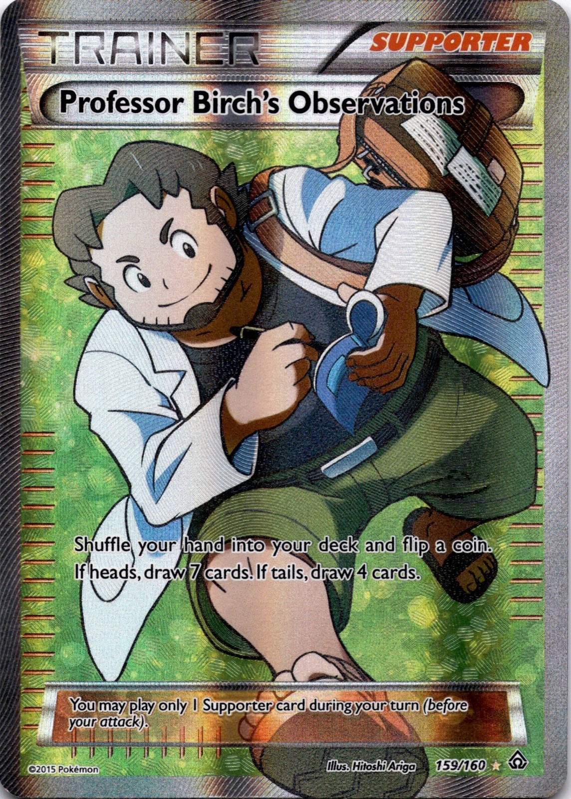 Professor Birch's Observations 159/160 Ultra Rare Primal Clash Pokemon Holo LP Professor Birch's Observations 159/160 Ultra Rare Primal Clash Pokemon Holo LP