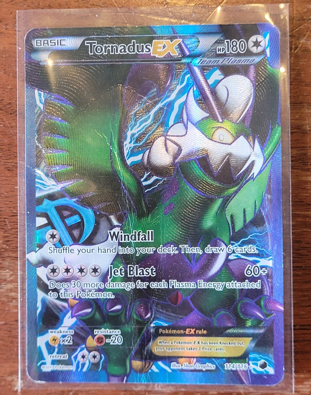 Pokemon TCG Tornadus EX 114/116 Plasma Freeze Full Art Ultra Rare Holo 2013 DMG Pokemon TCG Tornadus EX 114/116 Plasma Freeze Full Art Ultra Rare Holo 2013 DMG