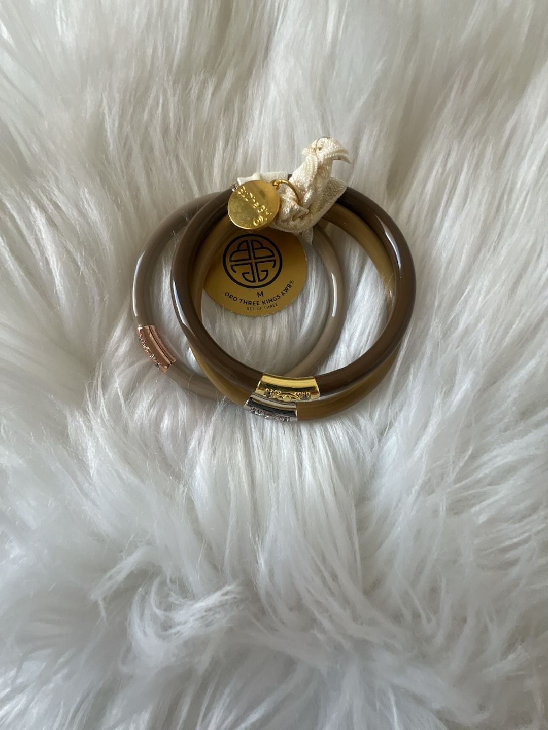 BuDhaGirl Oro Three Kings All Weather Bangles Size M Set Of Three BuDhaGirl Oro Three Kings All Weather Bangles Size M Set Of Three
