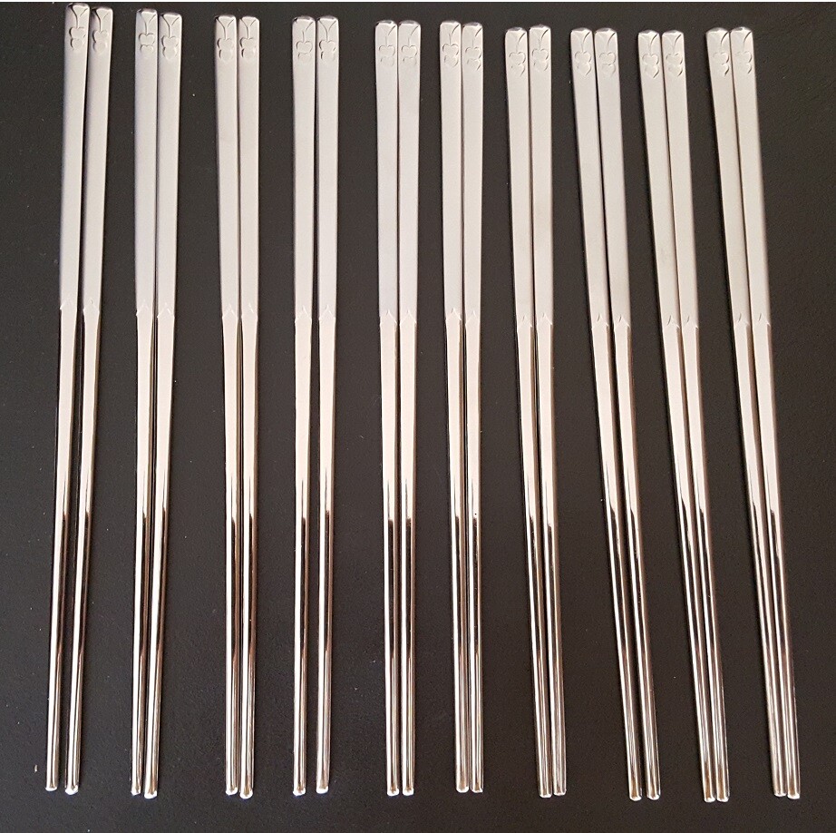 10 Pairs stainless Chopsticks Korean kitchen art - 키친아트 젓가락 10세트