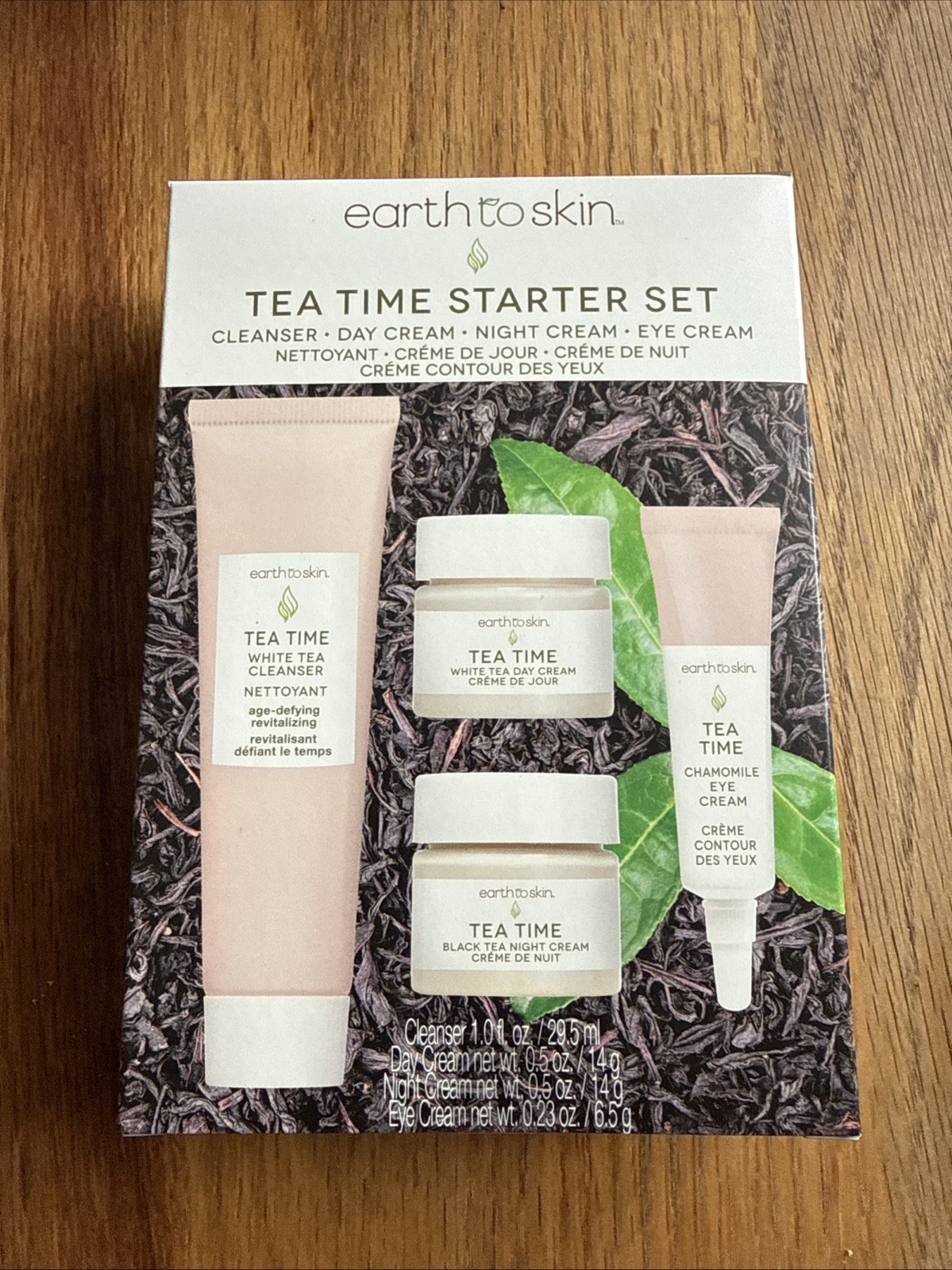 Earth to Skin Tea Time Starter Set Cleanser, Day Cream, Night Cream, Eye Cream Earth to Skin Tea Time Starter Set Cleanser, Day Cream, Night Cream, Eye Cream