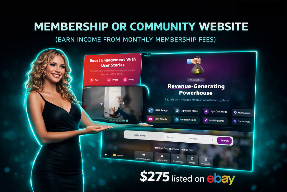MEMBERSHIP OR COMMUNITY WEBSITE - (EARN INCOME FROM MONTHLY MEMBERSHIP FEES)