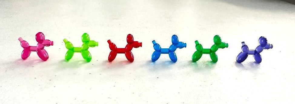 ALL Six Lego Balloon Dogs Trans Dark Pink Purple Green Blue Red BG Retired NEW ALL Six Lego Balloon Dogs Trans Dark Pink Purple Green Blue Red BG Retired NEW