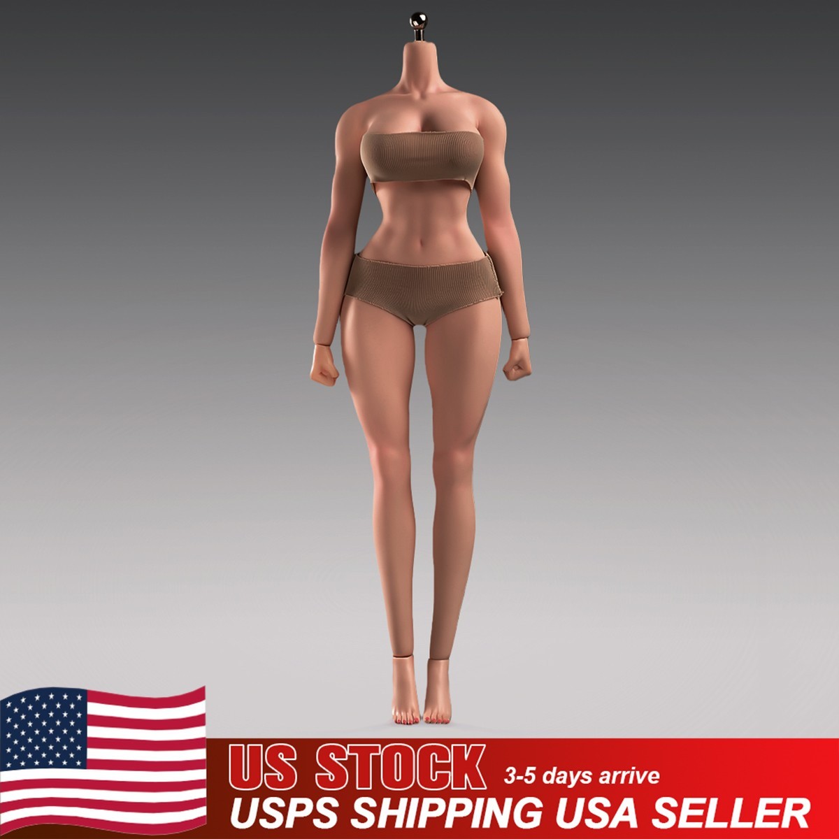 ANT T307 1/6 Female Fitness Suntan Action Figure Body 12inch Muscle Bust Soldier