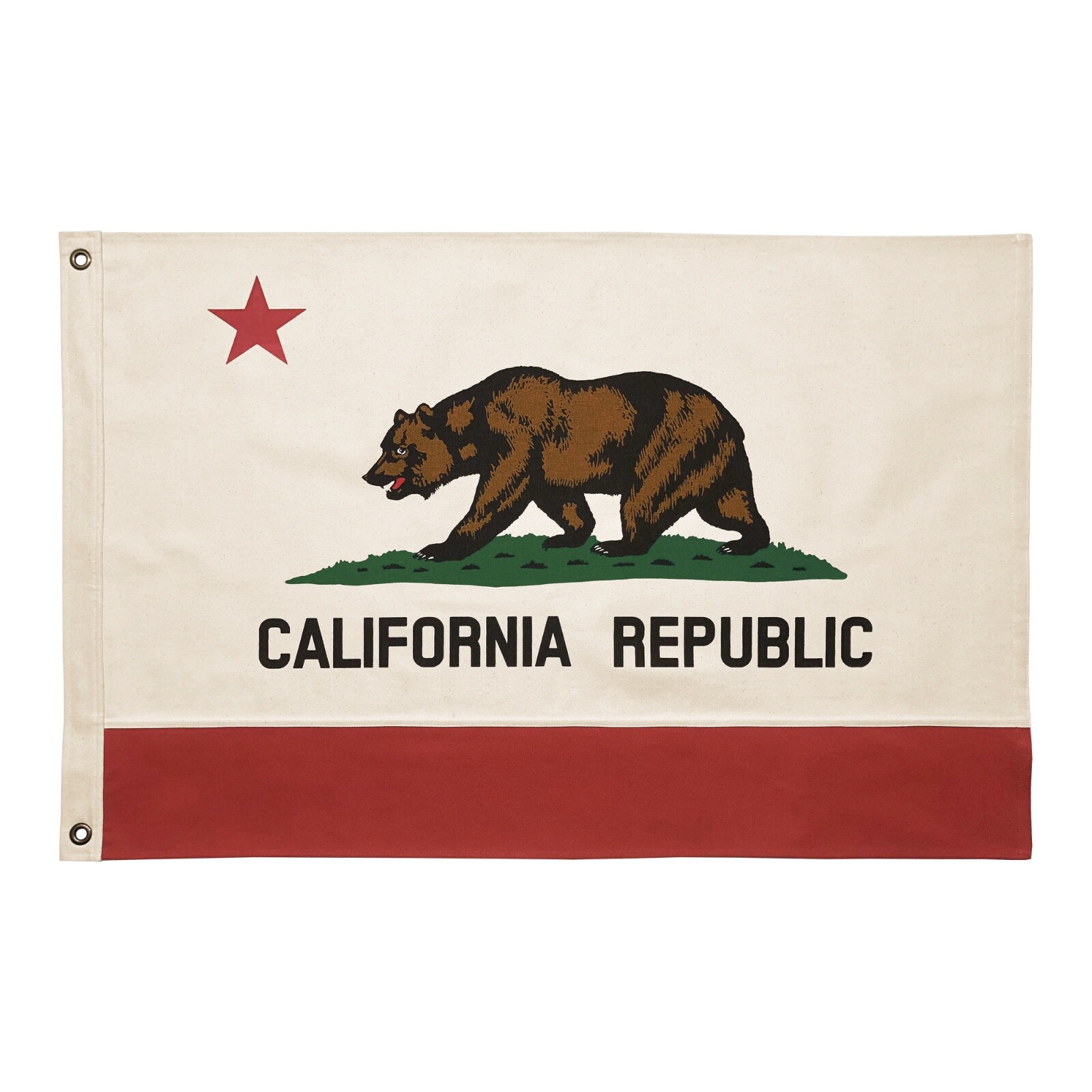 100% Cotton California Republic State Flag Canvas Bear Vintage Style Made in USA 100% Cotton California Republic State Flag Canvas Bear Vintage Style Made in USA