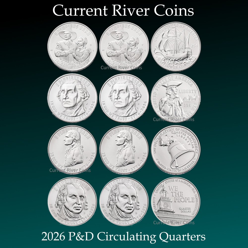 First Four 2026 P&D Circulating Quarters In Mint UNC Condition 8 Total Coins First Four 2026 P&D Circulating Quarters In Mint UNC Condition 8 Total Coins