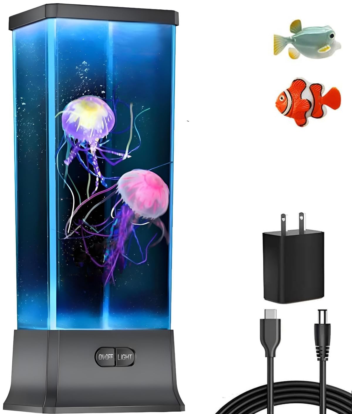 Electric Jellyfish Tank Table Lamp with Color Changing Light Gift for Kids Me...