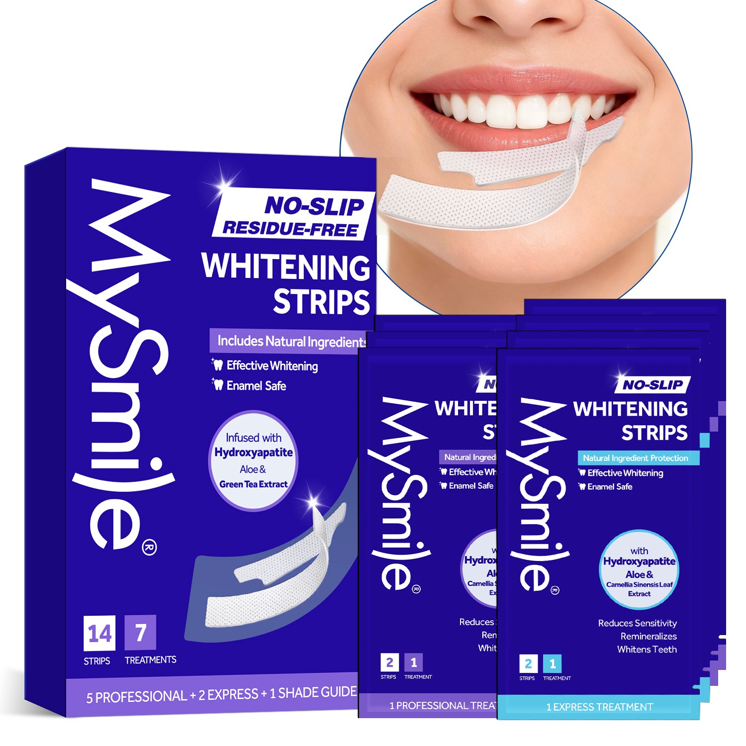 MySmile Teeth Whitening Strips Enamel Safe Whitener Strips 7/14/21 Treatments MySmile Teeth Whitening Strips Enamel Safe Whitener Strips 7/14/21 Treatments
