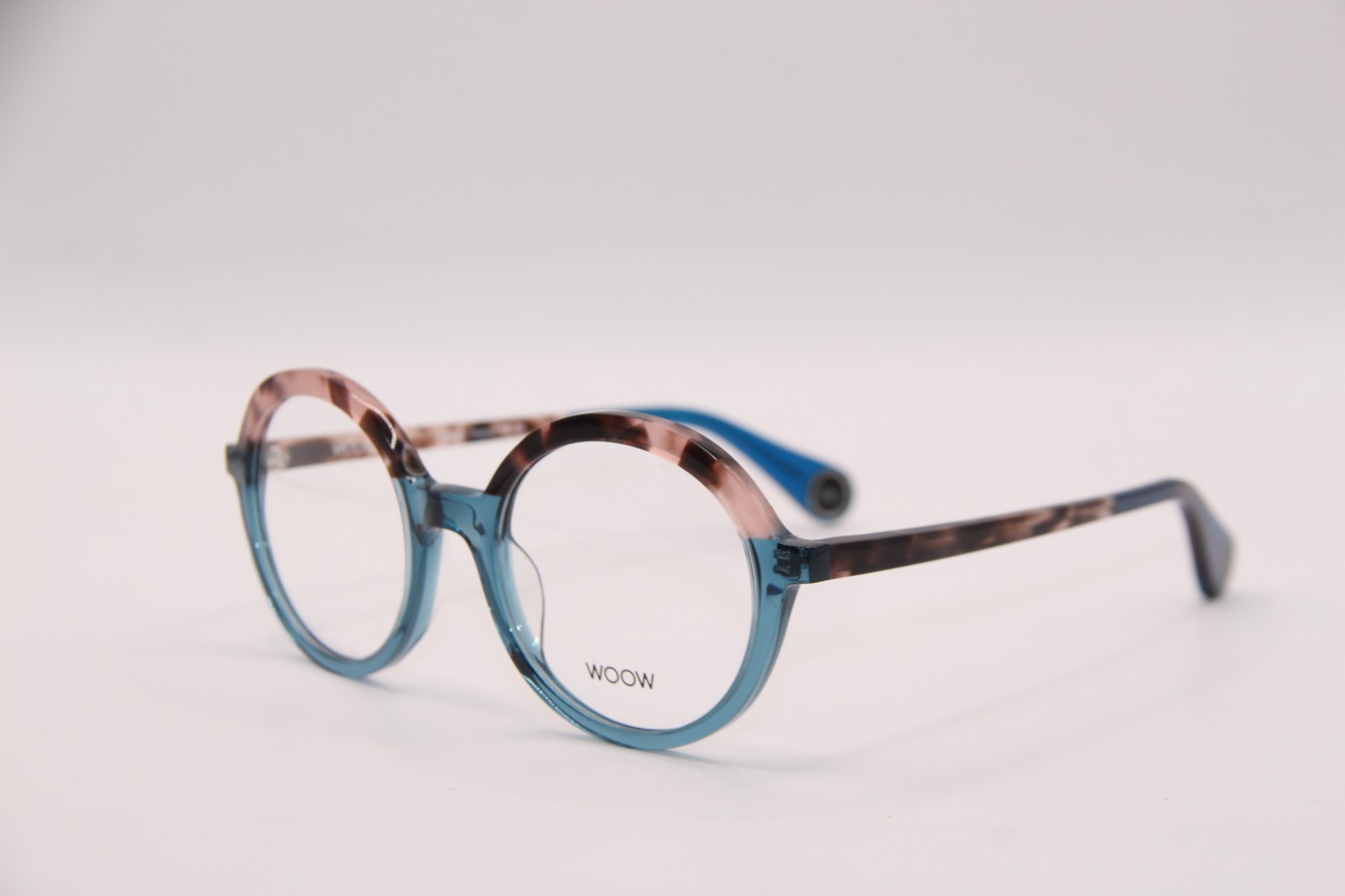 NEW WOOW LOOK UP 1 COL 6444 CLEAR BLUE HAVANA PINK AUTHENTIC EYEGLASSES 50-20 K1