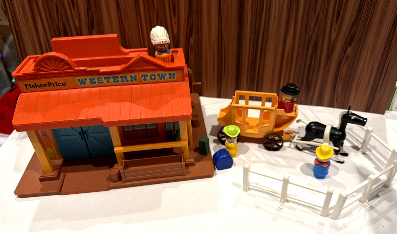 Vintage Fisher Price Little People #934 Western Town Playset 1982 Playset Horse