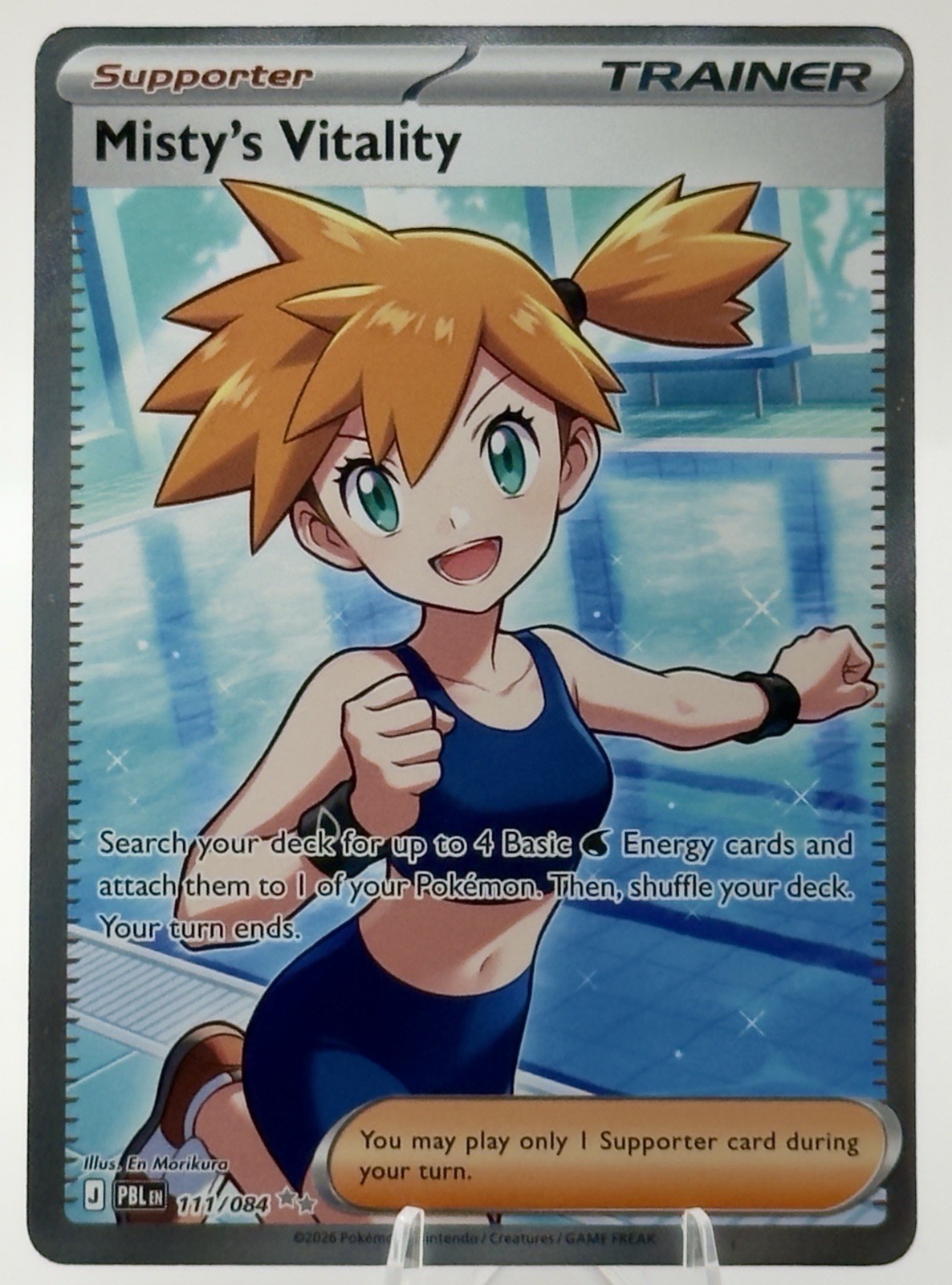 Misty\'s Vitality 111/084 Full Art Ultra Rare Pitch Black ME05 Pokemon Card NM