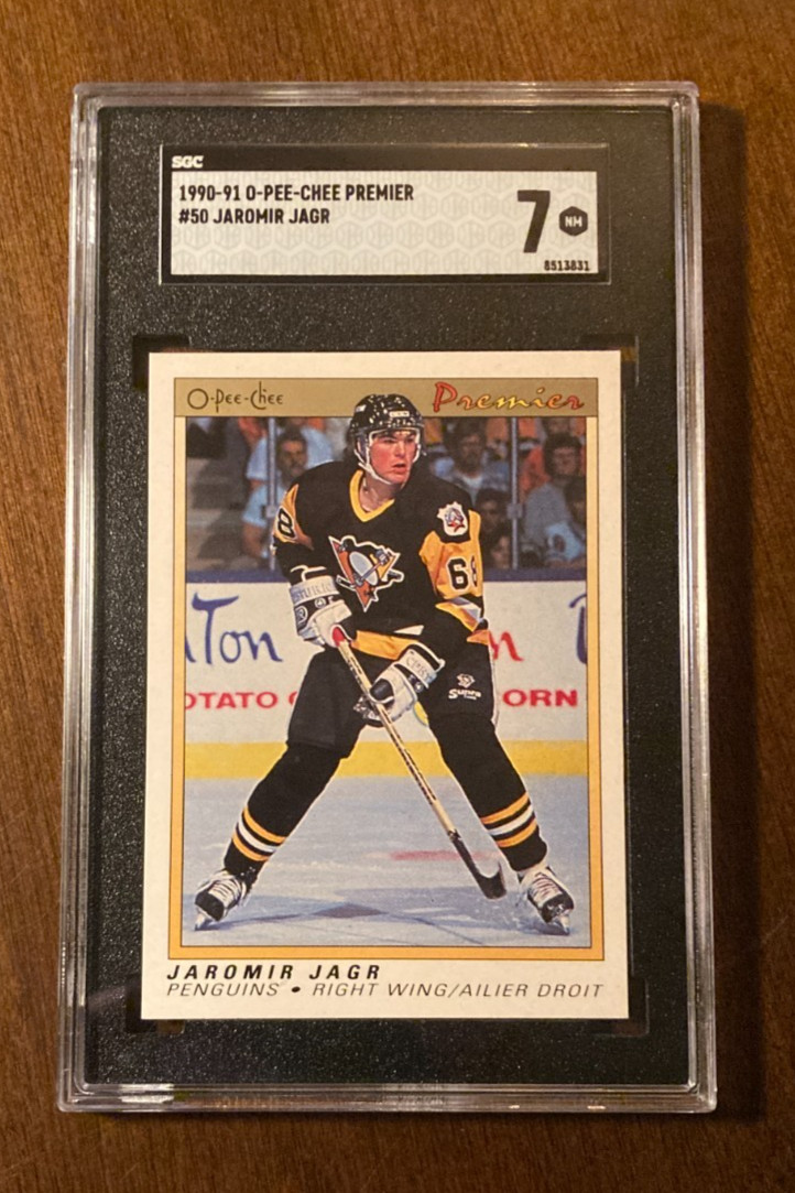1990-91 O-Pee-Chee #50 JAROMIR JAGR Rookie SGC 7 1990-91 O-Pee-Chee #50 JAROMIR JAGR Rookie SGC 7