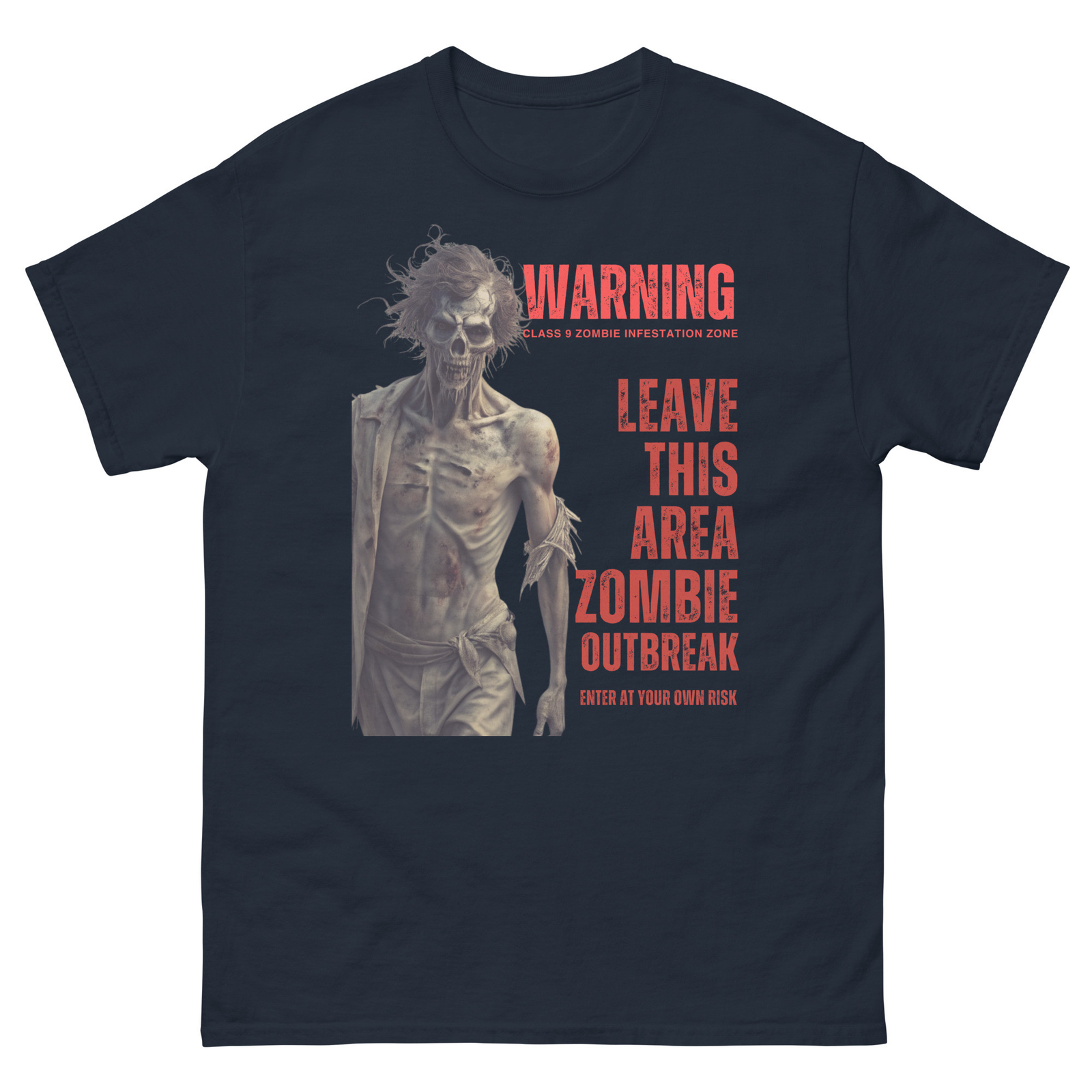 Zombie Warning T-Shirt | Horror Movie Inspired Tee | Scary Apocalypse Shirt