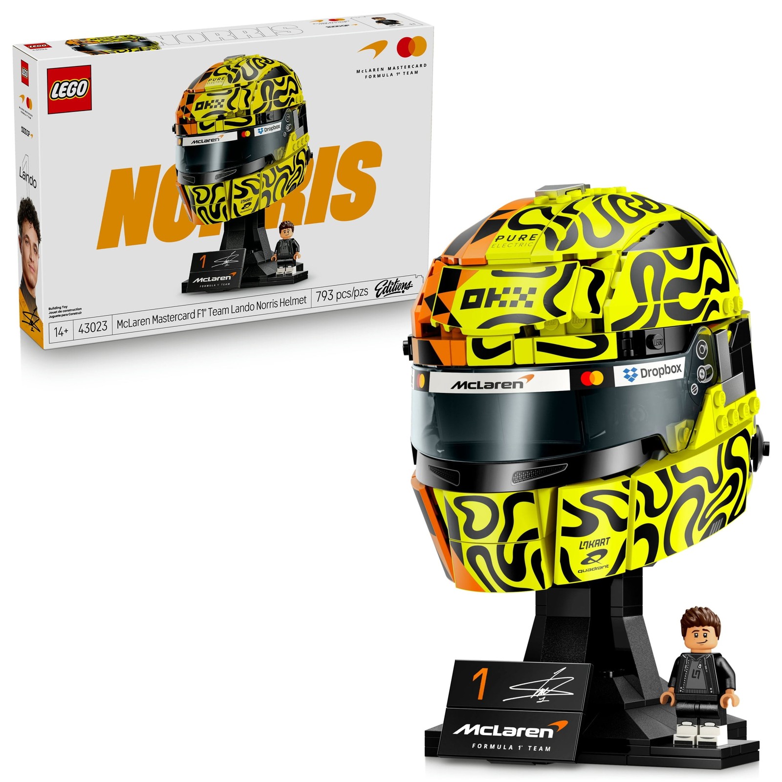 LEGO Editions McLaren F1 Team Lando Norris Helmet Building Set, 793 Pieces,