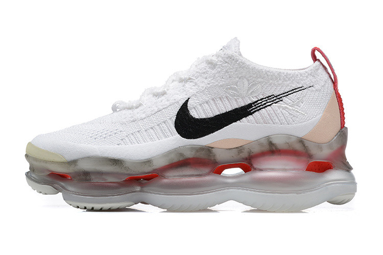 nike air max scorpion flyknit fd4319-101 white red men\'s cushion sneakers