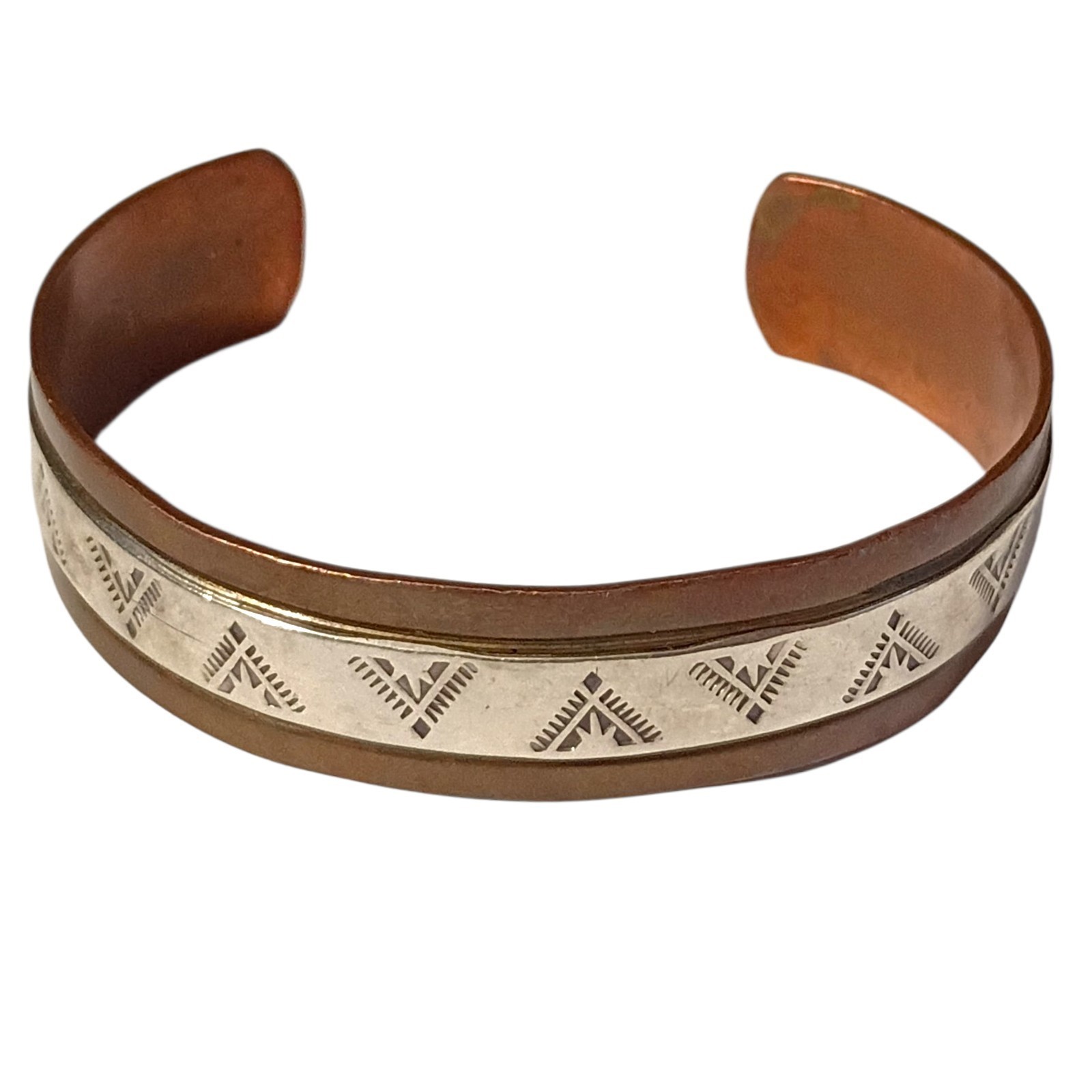 signature of the soul Navajo Vintage Sterling Silver Copper Bracelet signature of the soul Navajo Vintage Sterling Silver Copper Bracelet