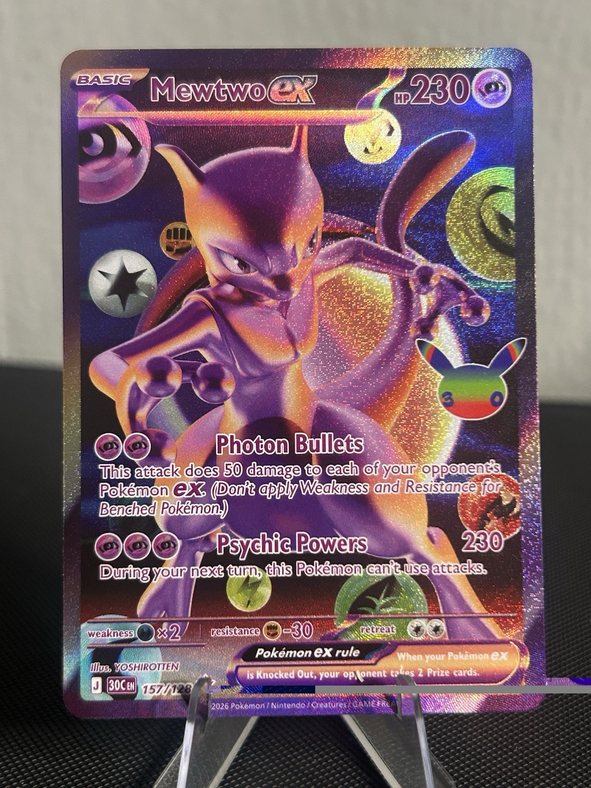 Pokemon 30th Celebration Mewtwo EX 157/128 Futuristic Rare Pokemon 30th Celebration Mewtwo EX 157/128 Futuristic Rare