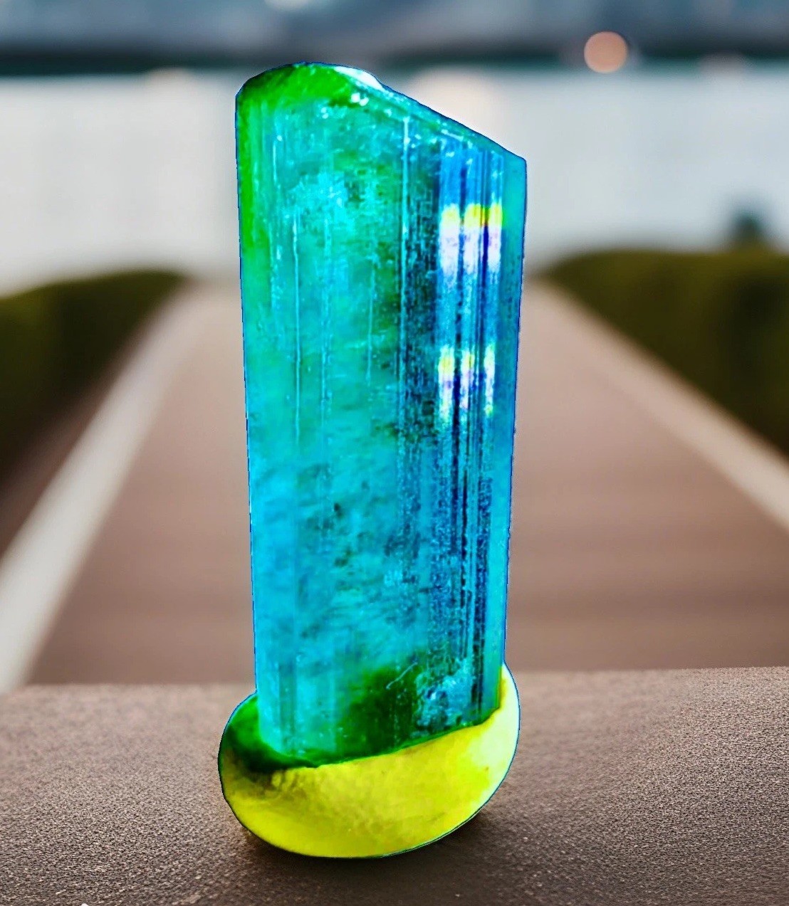 Rare Large Green Blue Tourmaline Crystal Raw Natural Specimen Rough Gemstone