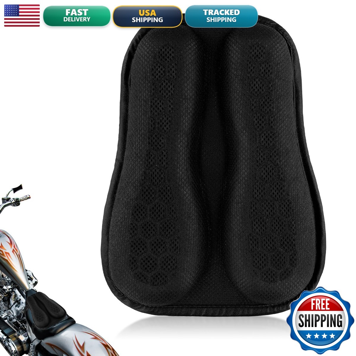 NQEUEPN Universal Motorcycle Seat Cushion High Elastic Gel 3D Honeycomb NQEUEPN Universal Motorcycle Seat Cushion High Elastic Gel 3D Honeycomb