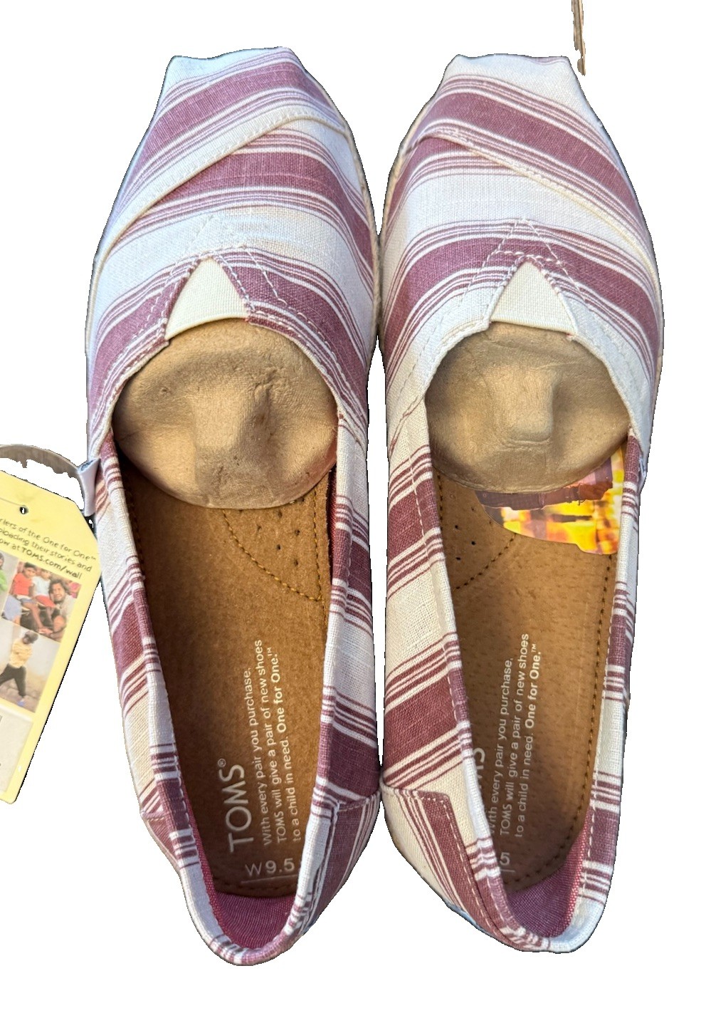 TOMS Classics Women’s 9.5 Shiraz Umbrella Stripe Shoes NEW NOS w/ Box