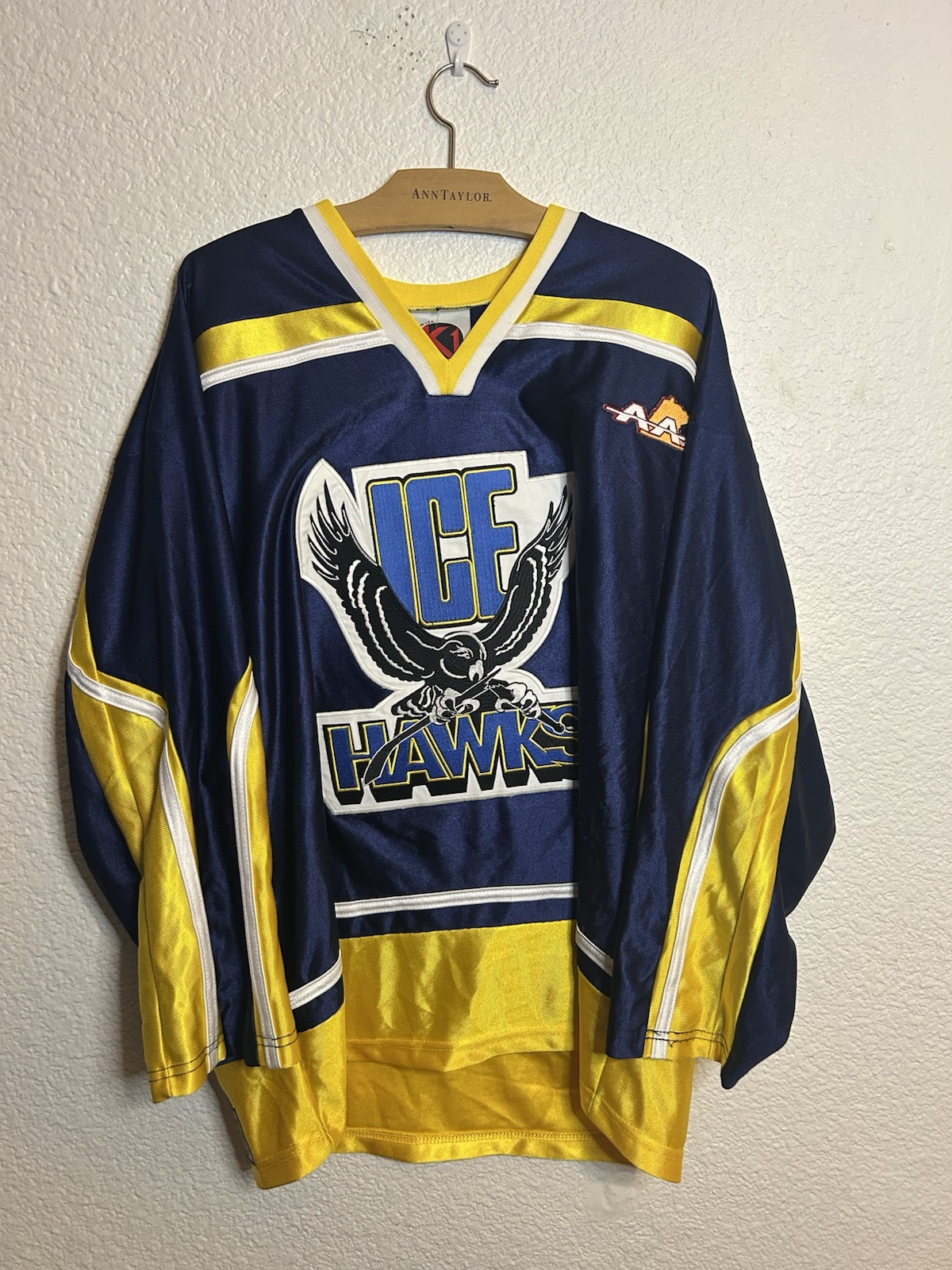 Minnesota Ice hawks #17 K1 Sports Wear Blue Yellow AAA Hockey Jersey Mens Medium Minnesota Ice hawks #17 K1 Sports Wear Blue Yellow AAA Hockey Jersey Mens Medium