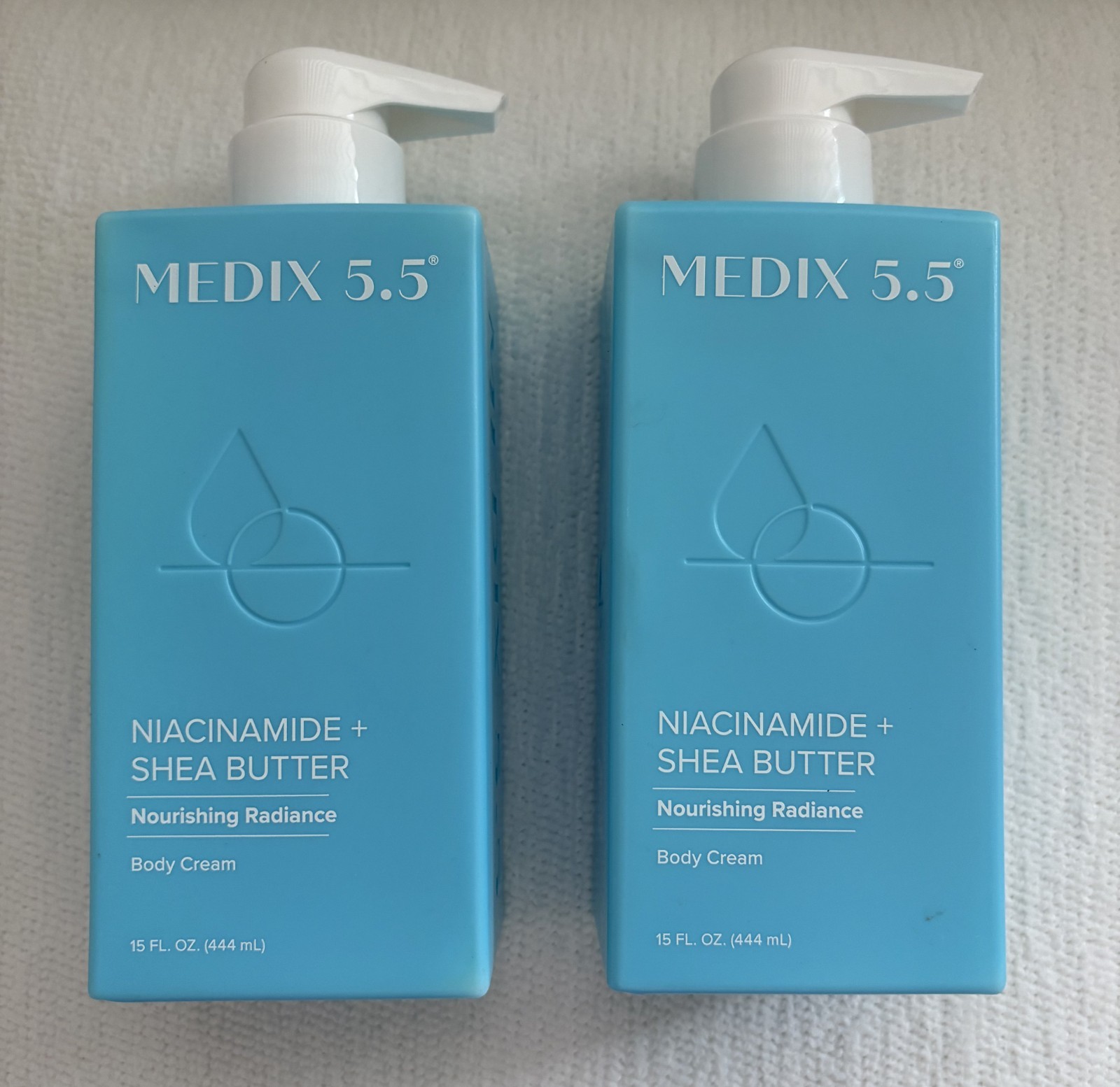 2 PACK MEDIX 5.5 NIACINAMIDE + SHEA BUTTER BODY CREAM 15 FL OZ BOTTLES