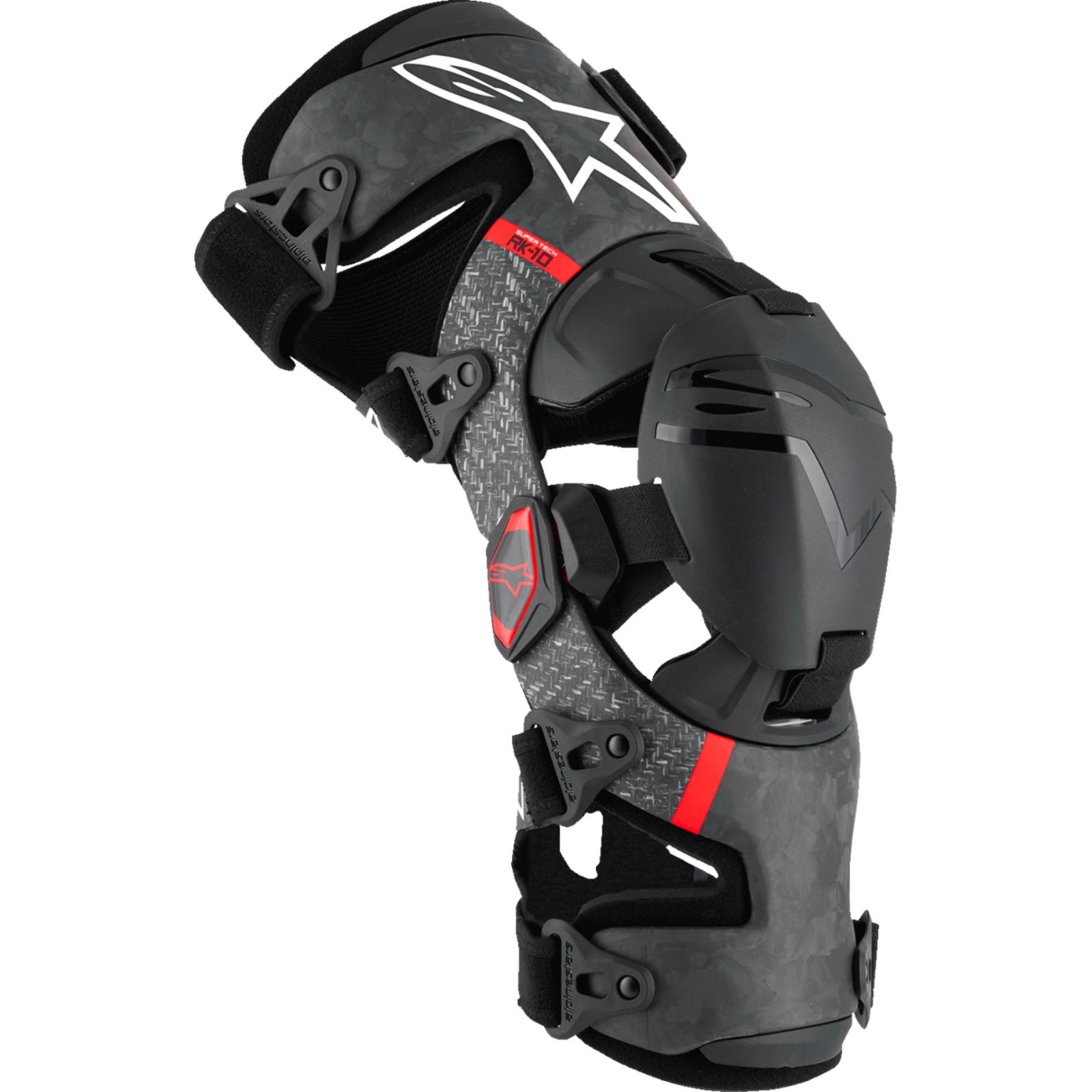 Alpinestars Supertech RK-10 Plasma Knee Braces - Black/Red - Small 6501425-13-S