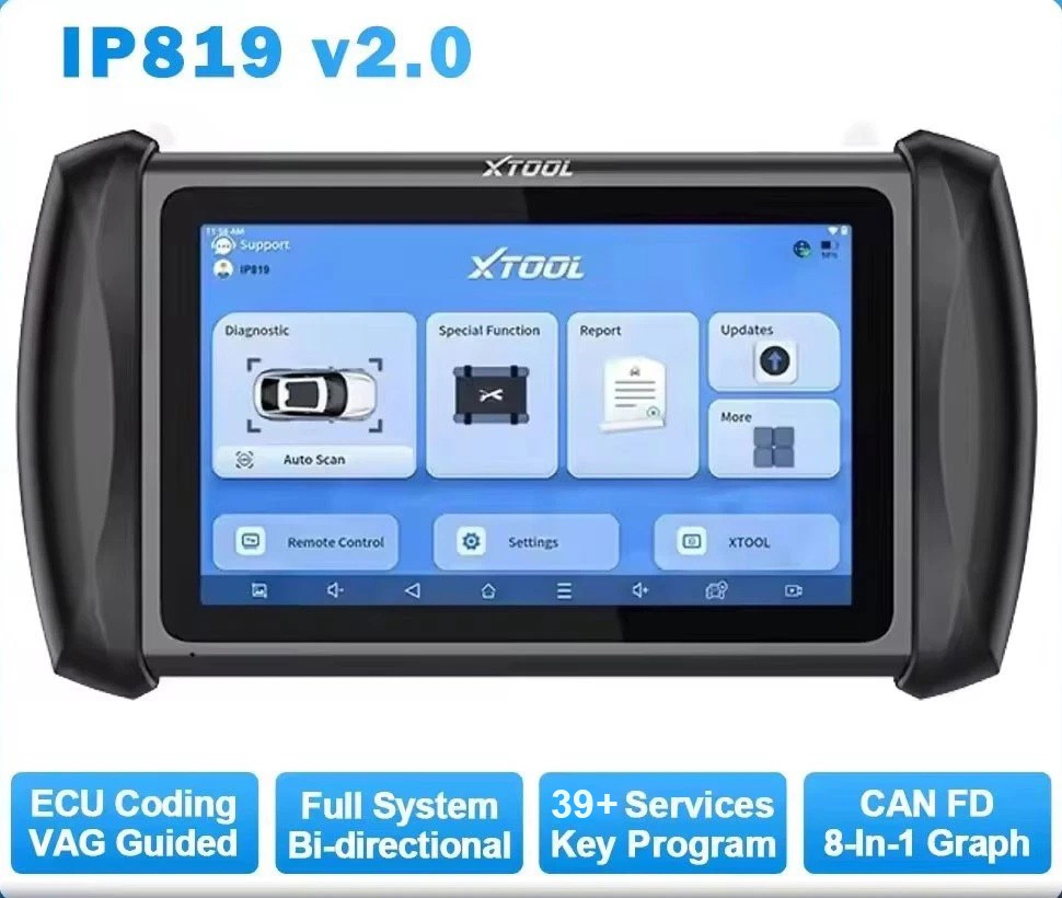 XTOOL Used  IP819 V2.0 OBD2 Auto Bidirectional Diagnostic Tool Key Programming 