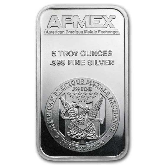 5 oz Silver Bar APMEX .999 Fine 5 oz Silver Bar APMEX .999 Fine