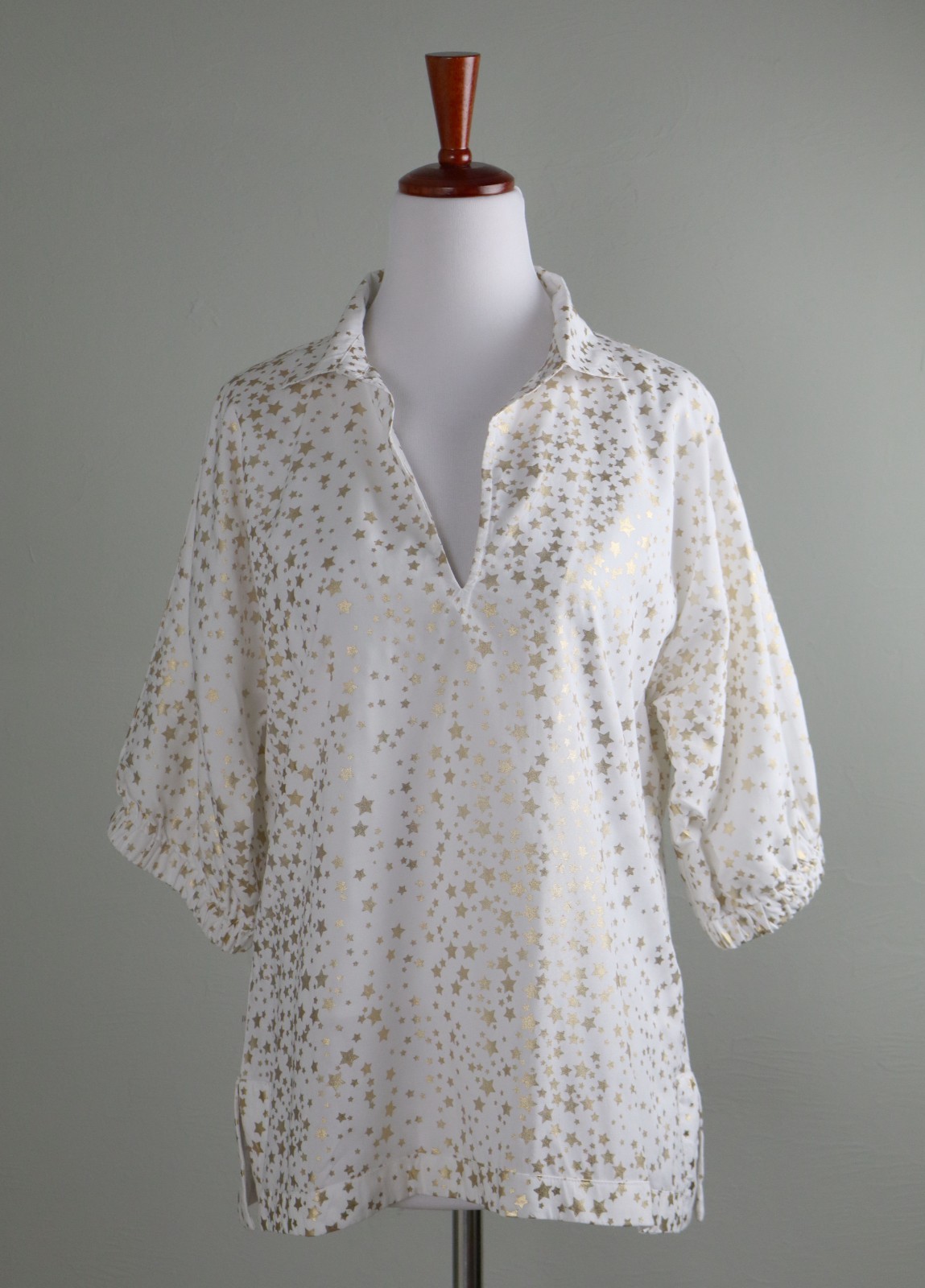 EMILY MCCARTHY NWT $174 Poppy Popover Blouse Top in Starry Night Size XS