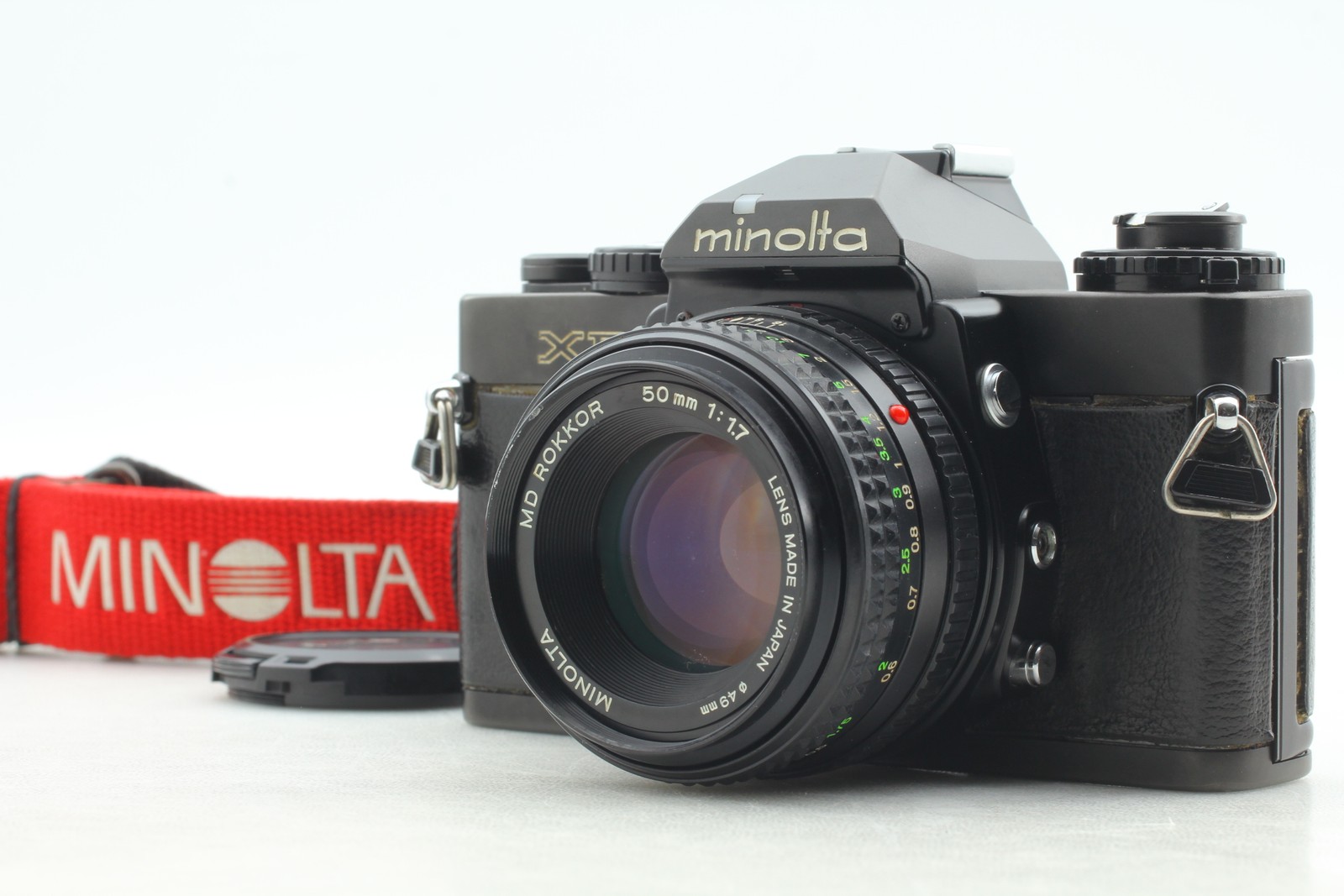 [Exc+5] Minolta XD Black SLR 35mm SLR Film Camera & MD 50mm F1.7 Lens From Japan