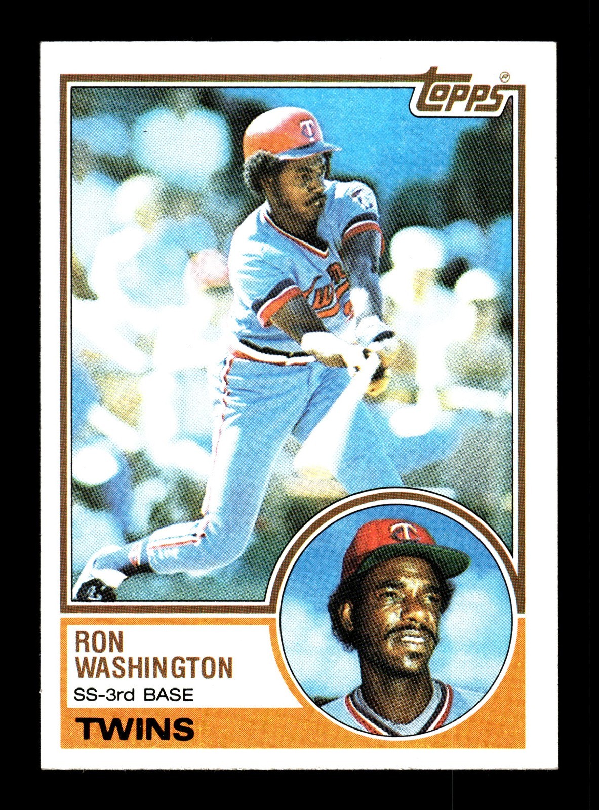 1983 Topps Ron Washington RC Rookie #458 Minnesota Twins EX to NM 1983 Topps Ron Washington RC Rookie #458 Minnesota Twins EX to NM