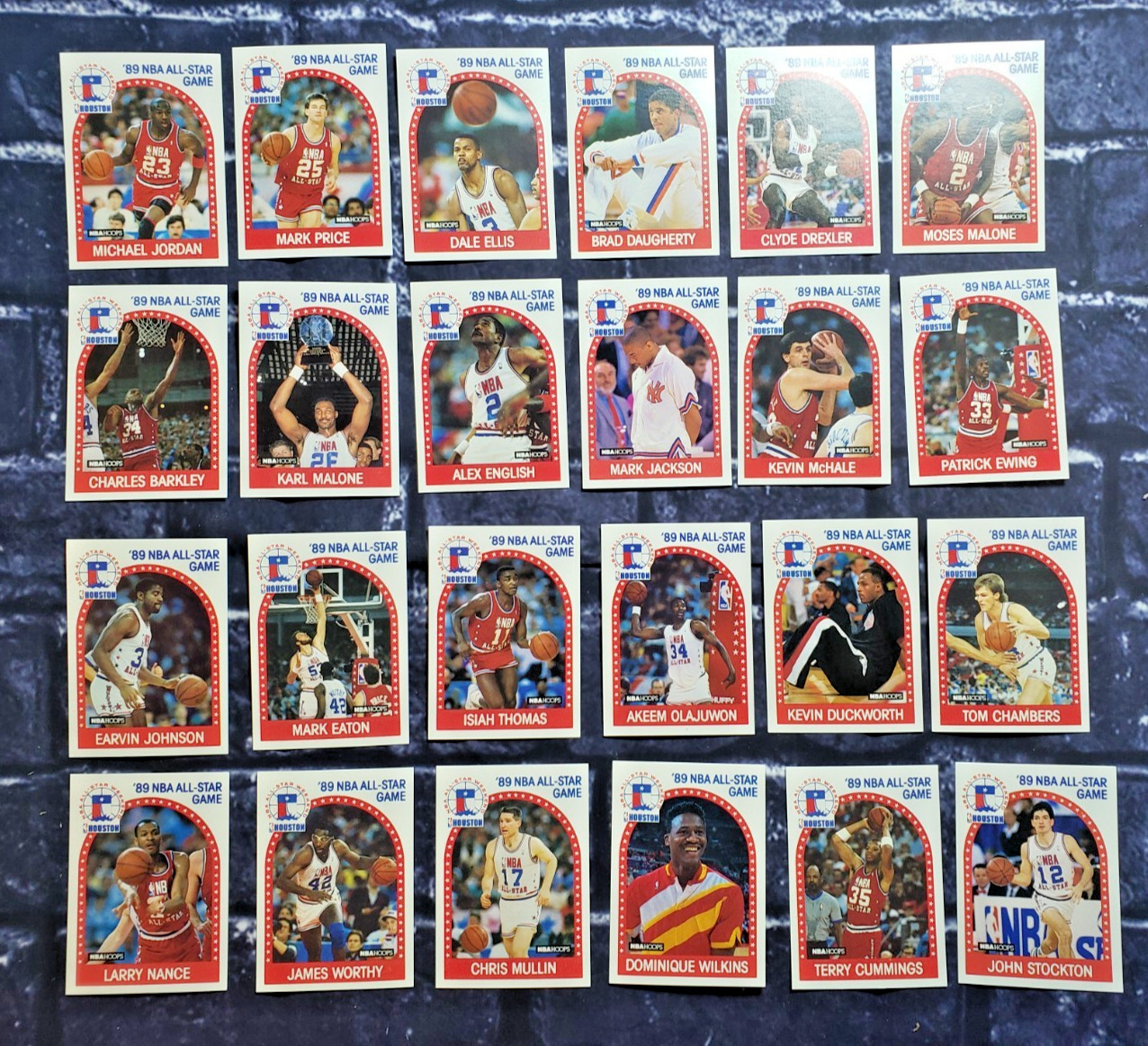 1989-90 HOOPS Basketball NBA ALL-STAR GAME Complete 24-Card Set - JORDAN, MAGIC