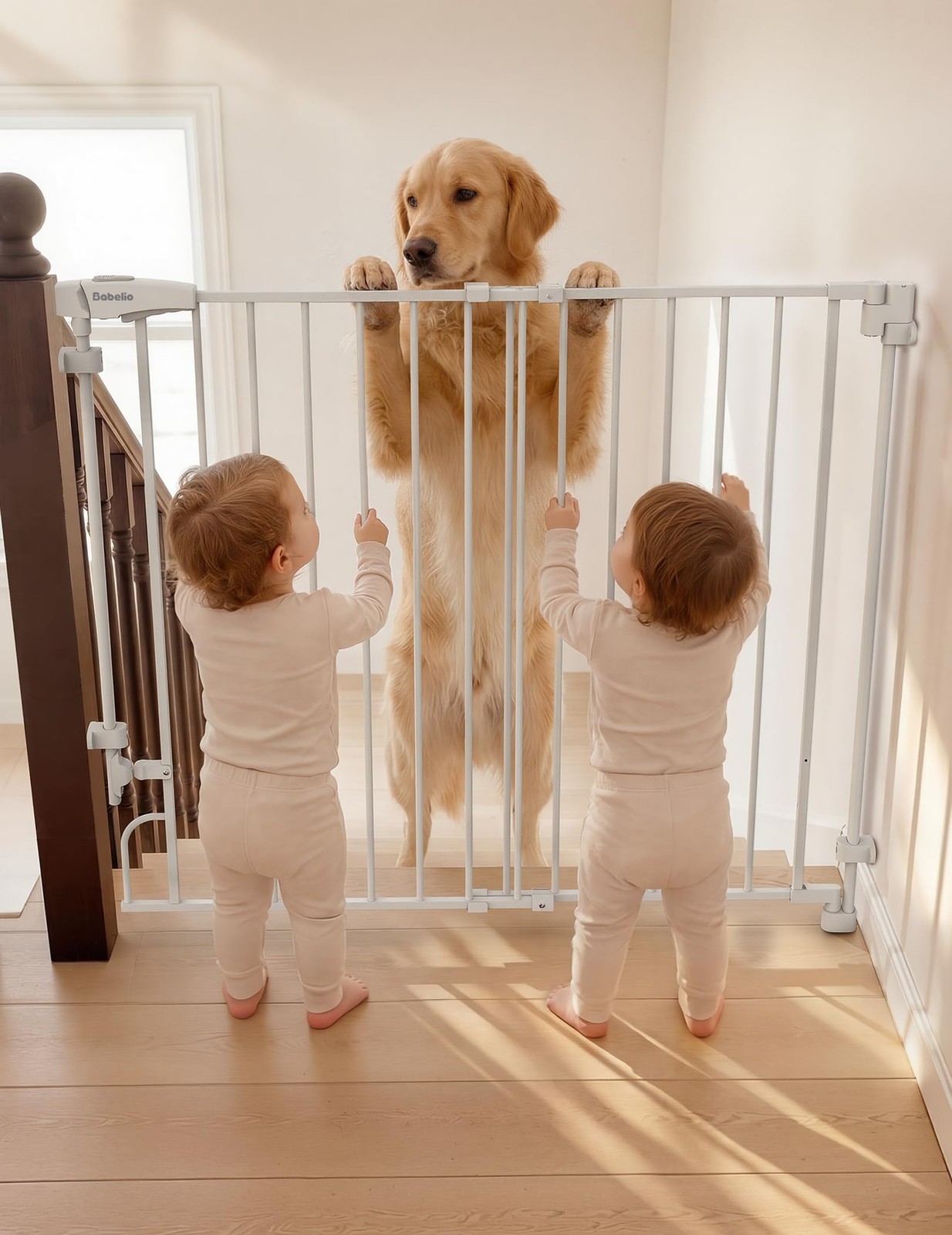 Babelio Removable Baby Gate for Stairs No Bottom Bar, 29-43\