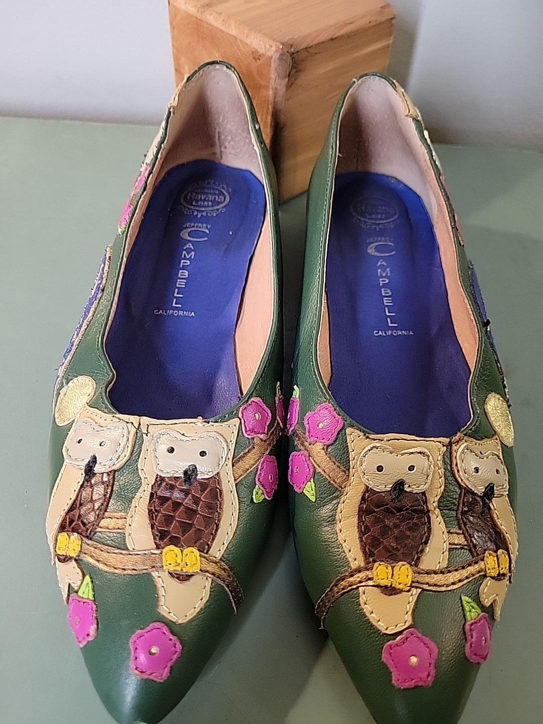 Vtg Jeffrey Campbell Havana Last Who Who Handmade Owl Leather Flats Womens Sz 8M Vtg Jeffrey Campbell Havana Last Who Who Handmade Owl Leather Flats Womens Sz 8M