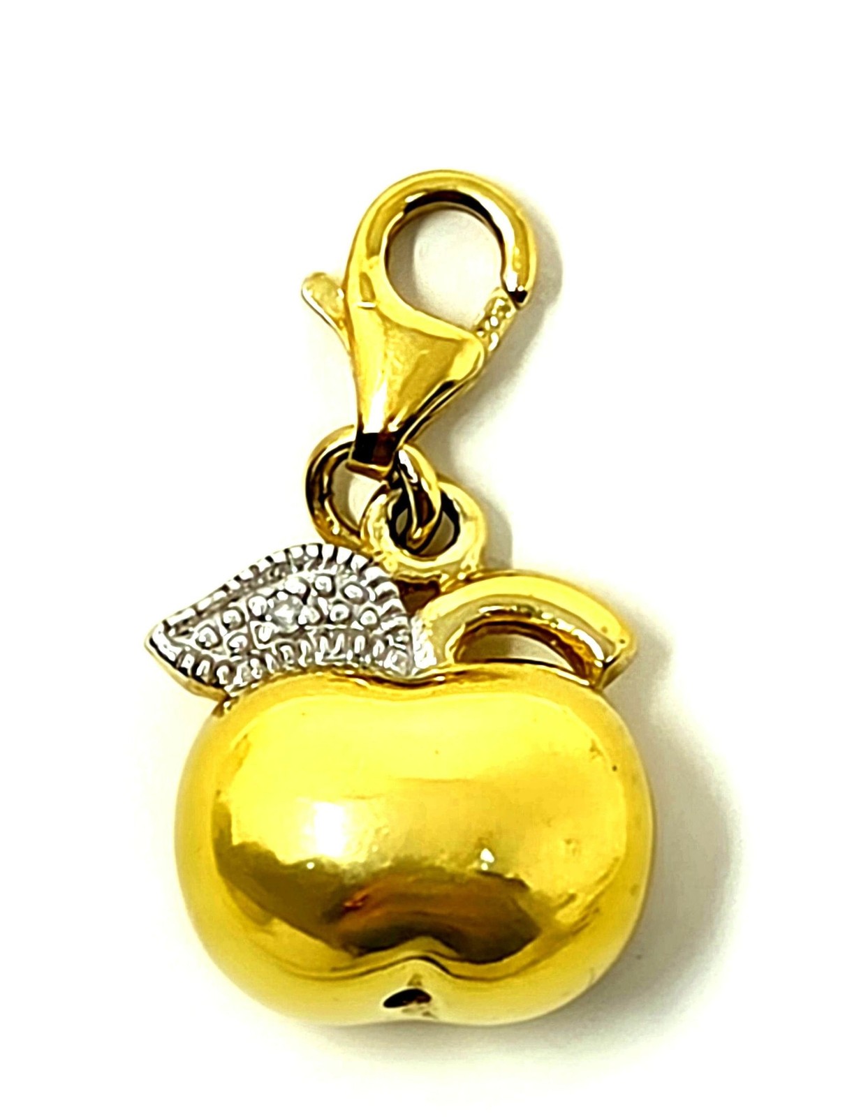 Vintage Robert Seemann Apple Charm, 925 Sterling Silver Gold Vermeil RSE Denmark
